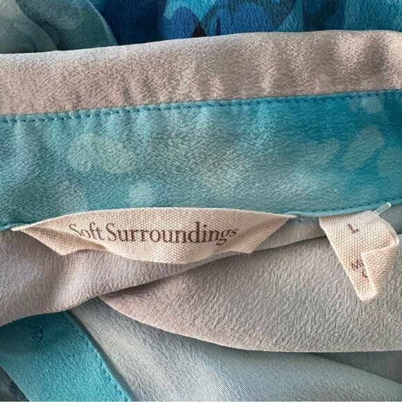 Soft Surroundings Multi Color Silk Jolene Button Down Blouse Size Large - Picture 4 of 5